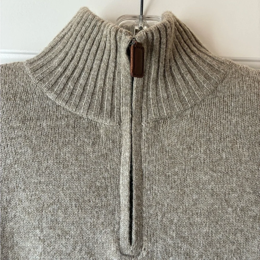 J. Crew Men’s Confetti Lambs Wool Sweater Quarter Zip Gray Size M